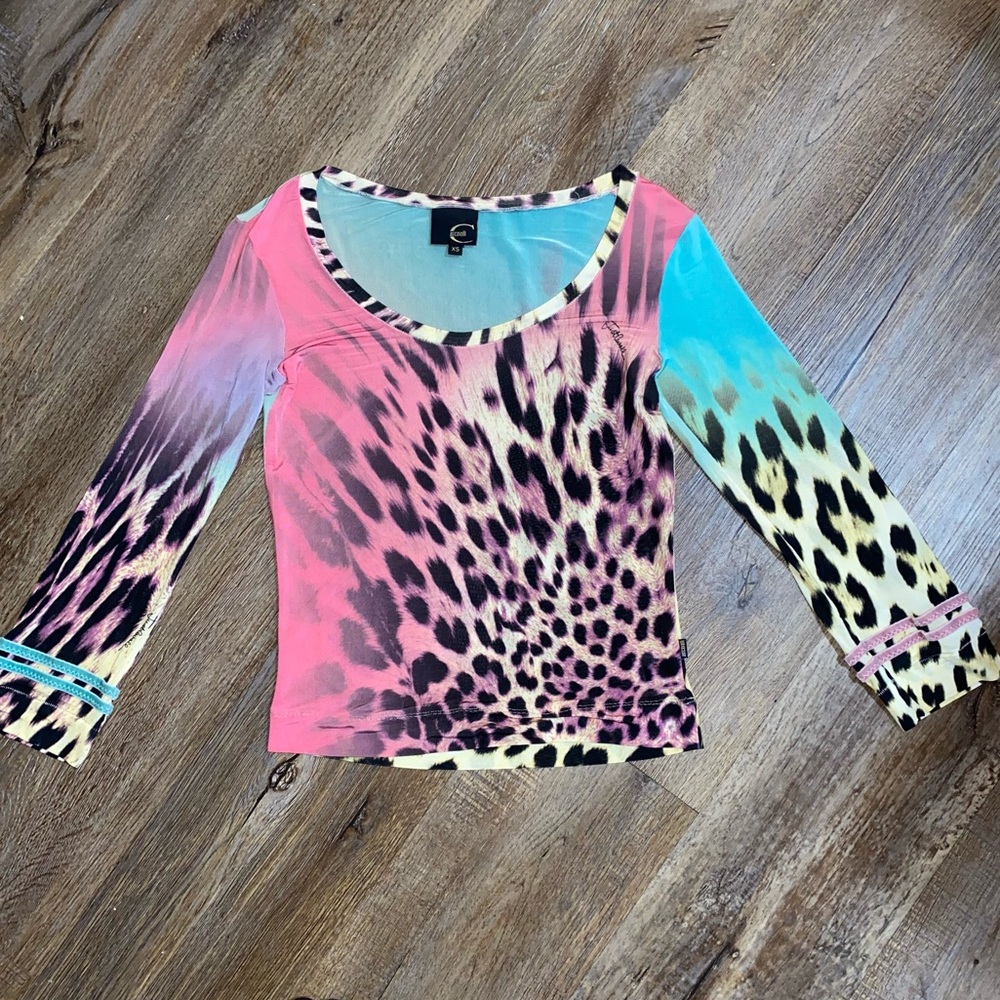 Roberto Cavalli Multicolor Animal Print Top